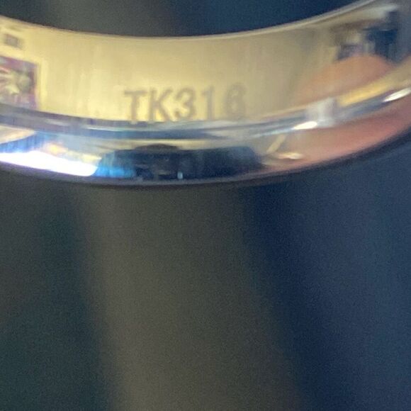 Men's Stainless Steel Ring Band Matte Stripes Single Stone size 10 - Picture 4 of 4